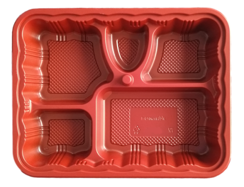 BLACK AND RED BENTO BOX 11 INCH 5 COMP, 300CT